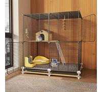 Metal 2/3 Tiers Small Animal Cages, Encrypted Iron Mesh Chinchilla Cage, with Universal Wheel, Multiple Door Design
