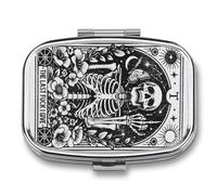 Metal 2 Compartment Pill Organizer Travel Friendly Portable Compact Pill Box Cute Pill Case to Hold Vitamins,Fish Oil,Supplements,Meds,Tablet for Purse,Pocket. (Last)