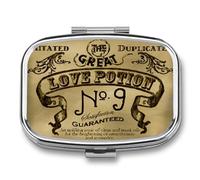 Metal 2 Compartment Pill Organizer Travel Friendly Portable Compact Pill Box Cute Pill Case to Hold Vitamins,Fish Oil,Supplements,Meds,Tablet for Purse,Pocket. (No)