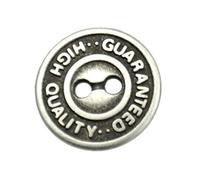 Metal 2 Hole Flat Buttons Silver Size 14mm (6)