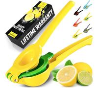 Metal 2-in-1 Lemon Squeezer - Sturdy Max Extraction Hand Juicer Lemon Squeezer Gets Every Last Drop - Easy to Clean Manual Citrus Juicer - Easy-Use Lemon Juicer