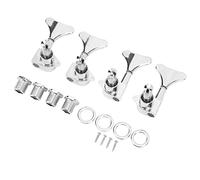 Metal 2R2L Sealed Electric Bass Tuning Peg, Premium Gear Ratio, Easy Installation, Long Life Span, for Smooth, Accurate Tuning Action with Compact Size and Light Weight, Made of