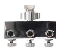 Metal 3-Way Air Hose Splitter Adapter for Airbrush Compressors | Quick-connect Design, Integrated Control Valves, Portable Silver Manifold, Rapid Connection for Painting Setups