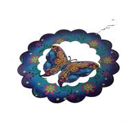 Metal 3D Butterfly Wind Decor for Hanging in Garden or Yard Creates Hypnotic Light Patterns When in the Gentle Wind (A)