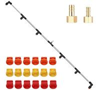 Metal 6 Nozzles Sprayer Boom Wand with 3 Flow Rate Nozzle Tips-Wide-Coverage Agricultural & Lawn Spray Attachment for Tractors/UTVs