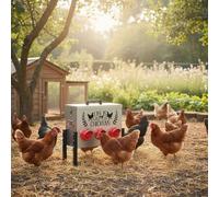 Metal 6-Port Chicken Feeder Dispenser with Stand