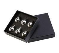 Metal , 6 Steel Ice Cubes in the Shape of a Drop - Drink Coolers Pebbles Balls - Father's Day Gift for Cocktails, Drinks, Bars, Home