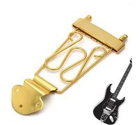 Metal 6 String Guitar Trapeze Tailpiece with Adjustable Height, Enhanced Sustain on 6 String Model, Easy Installation for Home Stage Live Performance Studio Recording Practice Repair Work (Gold)