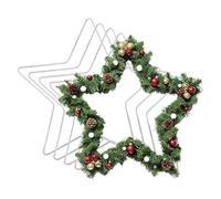 Metal 8 Inch Star Frame | 5 Pcs Wedding Wreath Rings, Suncatcher For Crafts DIY Decoration, Circle Wire For Macrame, Round Steel Frame For Birthday Holiday Window Party