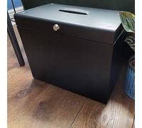 Metal A4 Home File Storage Box Black
