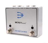 Metal AB Switch Pedal Guitar Signal Router Silver | Die-cast metal housing, silver finish, noise-free jacks, long-lasting reliability