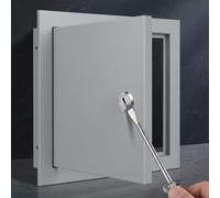 Metal Access Panel with Screwdriver Operated Lock, Aluminium Inspection Hatch for Plasterboard Wall, Durable Flush Fit Trapdoor for Loft Access and Meter Box Covers(Gray,250 x300 mm)