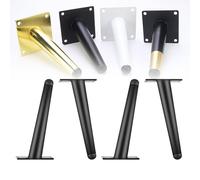 Metal Adjustable Furniture Legs, Set of 4,Modern DIY Table Replacement Support Legs with Screws, Couch Feet for Bedroom, Kitchen, Living Room, Garage, Art Studio(Black,40cm/15.7in)