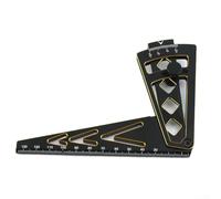Metal adjustable ruler for precise camber tuning of 1/8 and 1/10 scale RC cars, designed to assist hobbyists in model car setup and adjustment (Black gold)