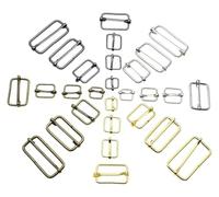 Metal Adjustable Slide Buckle,10pcs/pack Metal Slides Wire-Formed Roller Pin Buckles Strap Slider Adjuster Buckles(Antique Brass,Webbing Size 32mm)