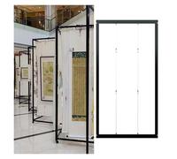 Metal Advertising Shelf Rack Billboard, Movable Folding Display Rack For Painting Exhibition, Freestanding Display Racks, Multi-fold Poster Stand(3pcs,100x180(39.4x70.9in))