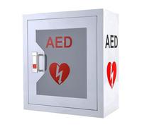 Metal AED Defibrillator Cabinet Wall Mounted Storage Box with Thumb Lock,First Aid Case for Office, Nursing Home, Bus - Cardiac Defibrillation Case