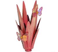 Metal Agave Plant Statue 33cm Iron Garden Decor Realistic Iron Agave for sculpture 33cm Rustic Outdoor Green Metal Agave Figure 33cm for Yard Lawn Patio 33cm Tall Iron Agave Plant Decor for Home(Red)