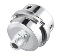 Metal Air Compressor Muffler for Oil-Free Pumps, Noise Reduction | Filter Silencer with 12.5mm 16mm 20mm Inlet Options, Easy Install Workshop Tool Accessory to Block Humidity and Dust, Silver