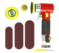 Metal Air Polisher 1/2/3 Inch 30 Sandpapers | 15000 RPM motor, random orbital action, swirl-free finish, 3 backing plates, 30 sandpapers included