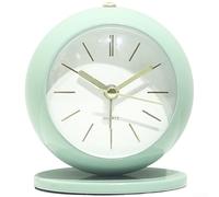 Metal Alarm Clock with Loud Alarm for Heavy Sleepers, Silent Sweep Bedside Clock, Gentle Night Light, Modern Minimalist Round Design for Students, Emerald(Gem Green)