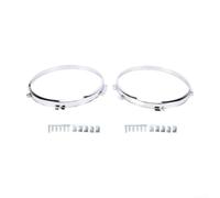 Metal Alloy 7 Inch Headlamp Retaining Bezels Chrome Pair for Land Rovers Series 2 2A 3 Models Direct Replacement for Range Rover 1985 to 1994 and 90/110 Land Rovers