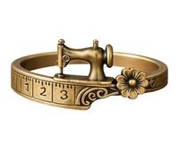 Metal alloy adjustable bracelet with a quilter theme, vintage sewing charms, machine jewelry, and a sewing machine bracelet and ring set (Ring)