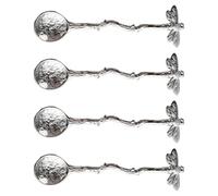 Metal Alloy Historic Plan Dessert Utensils with Ergonomic Handle Dishwasher Safe Coffee for Home Dining Multiple Purpose Metal Alloy Spoon