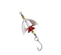 Metal Alloy Rotating Fish Lure Featuring 360 Degree Rotation and High Reflection Flash for Attracting Fish in Various Fishing Environments (White)