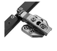 Metal Aluminum Frame Glass Door Hinge Bathroom Kitchen Wine Cabinet Shoe Wardrobe Bookcase Display Makeup Cupboard Door Hinges(Silver Full Overlay)