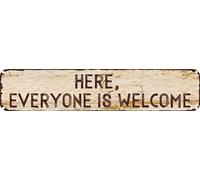 Metal Aluminum Tin Sign - Here,Everyone Vintage Retro For Home Decor | 4X16 Inch