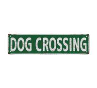 Metal Aluminum Tin Sign - Vintage Metal Tin Sign Dog Crossing Vintage Retro For Home Decor | 4X16 Inch