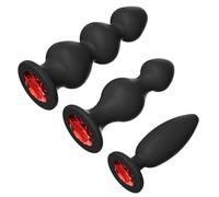 Metal Anal Beads Balls Butt Plug Sex Toy for Women Anals Butplug Dilator Accessories Sm Fun Toys Analplug Gode Sexy Adult Man Black 3Pc