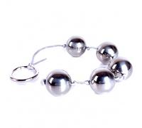 Metal Anal Beads Butt Bead with 5 Anal Pull Balls String Rope BDSM Fetish Anal Couples Flirting Vaginal Balls Anal Trainer Adult Sex Toys SM Sex Love Tools for Men Women(Silver)