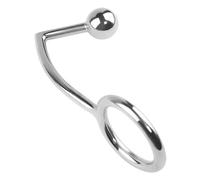 Metal Anal Hook Male Chastity Cock Ring with Anal Plug Balls Butt Plug Adultos Sex Toys for Men Strap On Prostate Massager Tool(B-45mm Ring)