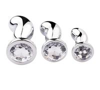 Metal Anal Plug Erotic Products But Plug Fetish Butt Plug Prostate Massage Anal Vaginal Masturbation BDSM Adult Sex Toys(Silver,S)