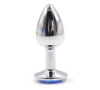 Metal Anal Plug Sex Toys Blue Crystal Diamond Anal Plug Sex Toys for Women and Men Couples Couples BDSM Play Toys