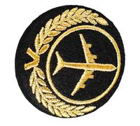 Metal and Cotton Thread Marine Hat Badge Embroidered Designs for Marine/Flight/Railway Crews and Costume Enhancement Officer, One Size, as described, as described