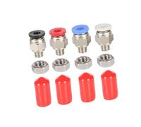 Metal and Feed Tube Connectors Set for 3D Printer with Smooth Sliding Design and Sealing Cap PTFE Tube Fitting