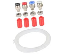 Metal and Feed Tube Connectors Set for 3D Printer with Smooth Sliding Design and Sealing Cap PTFE Tube Fitting