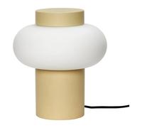 Metal and Glass Table Lamp Pale yellow