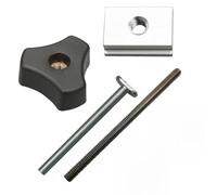 Metal and Plastic M8 T-Slot Slider T-Track Jig Rail Accessories for Woodworking Tables, Table Saws, Band Saws & Milling Machines(M8 NUT Handle +T Screw)