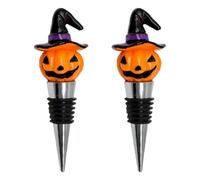 Metal and Resin Halloween Wines Stopper with Witches Hat Pumpkins Design for Holiday Decorative Bottle Sealing User Friendly Halloween Pubs Tool