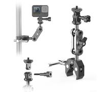 Metal and Silicone 360 Degree Double Ball Head Clamp Adapter for Insta360 X5 X4 X3 with Standard Thread Fits Multiple Camera Models