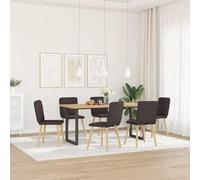 Metal and Wood Dining Chair Padded Seat and Back Breathable Durable Fabric for Dining Room Living Room BedroomStylish Comfort and Support