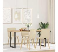 Metal and Wood Dining Chair Padded Seat and Backrest Breathable Durable Fabric Perfect for Dining Room Living Room or Bedroom Use