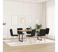 Metal and Wood Dining Chair Padded Seat and Backrest Breathable Durable Fabric Perfect for Dining Room Living Room or BedroomDesign