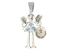 Metal Angel Decorative Pendant Near Or Far From You Will Always Be In My Heart. Angel Ornament. Gift For Car Rear View Pendant.