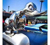 Metal Angry Duck, Electroplated 3D Duck Angry Duck Decor Ornament for Car, Desktop, Cabinet, Bar(Silver)