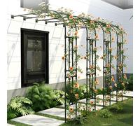 Metal Arbor Rose Arch Half Round Pergola - Perfect Climbing Plant Support, For Indoor Outdoor Garden Lawn, Easy Assembly Archway